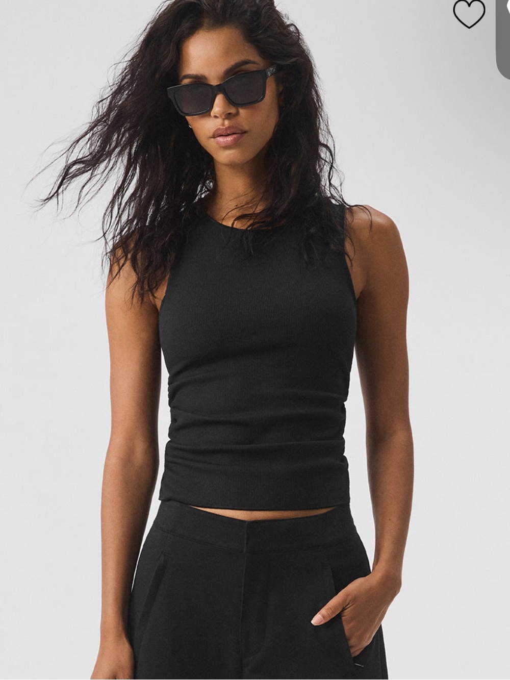 Alo Ribbed Black En Pointe Tank - Picture 3 of 4